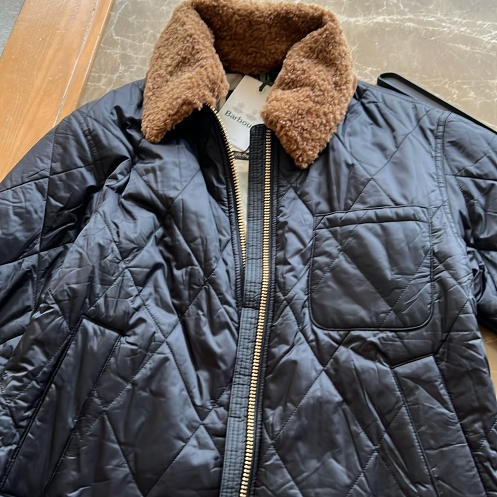 Barbour Vaila Quilt Jacket with removable Sherpa collar